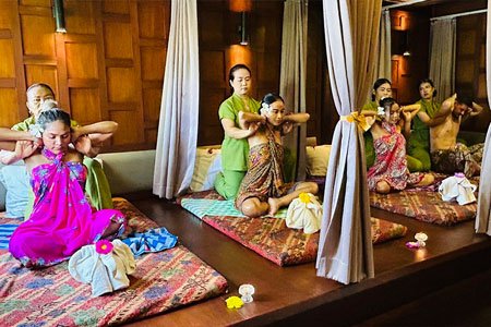Three Guests Being Served at Anavana Spa